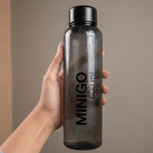 Tumbler MINIGO Water Bottle - Botol minum 600ml (Preloved) - Black Transparent